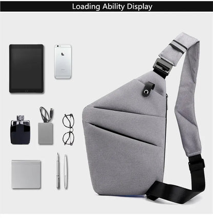 Fengdong Men’s Ultra-Thin Anti-Theft Sling Bag – Mini Crossbody Travel & Sports Chest Bag