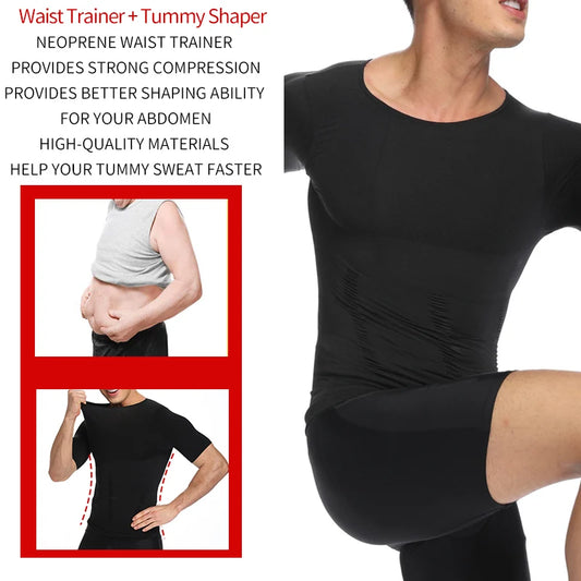 💪 Men’s Slimming Body Shaper – Compression Shirt for Chest & Tummy Control