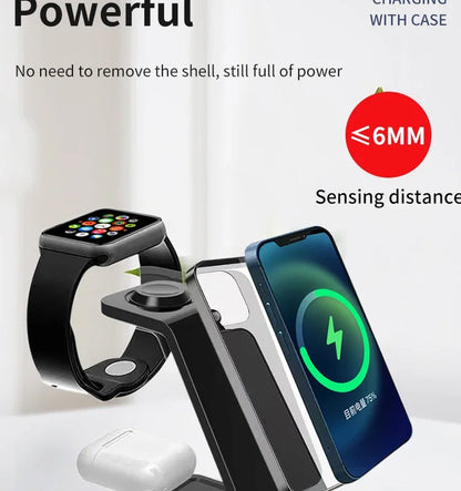 ⚡ 30W 3-in-1 Wireless Charging Stand – Fast Charger Dock for iPhone, Apple Watch & AirPods Pro