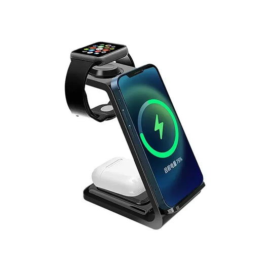 ⚡ 30W 3-in-1 Wireless Charging Stand – Fast Charger Dock for iPhone, Apple Watch & AirPods Pro