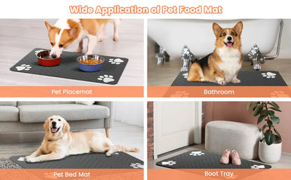 🐾 Pet Feeding Mat – Absorbent Waterproof Placemat for Dog & Cat Bowls