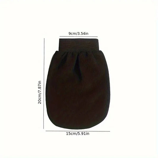 🛁 Black Exfoliating Bath Towel Glove – Double-Sided, Medium Sand Texture