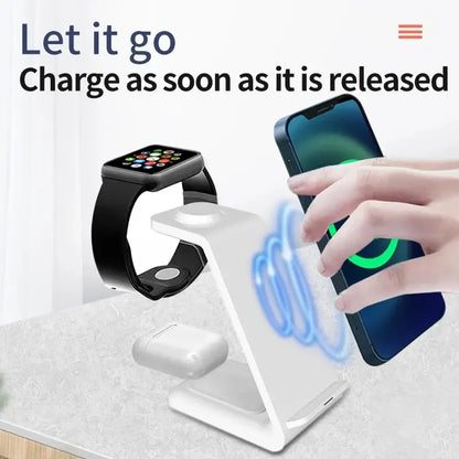 ⚡ 30W 3-in-1 Wireless Charging Stand – Fast Charger Dock for iPhone, Apple Watch & AirPods Pro