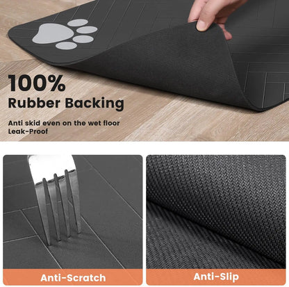 🐾 Pet Feeding Mat – Absorbent Waterproof Placemat for Dog & Cat Bowls