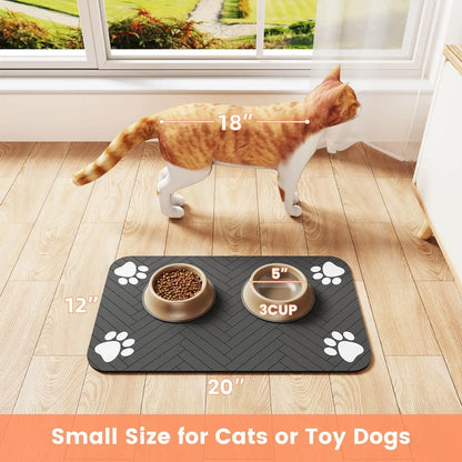 🐾 Pet Feeding Mat – Absorbent Waterproof Placemat for Dog & Cat Bowls