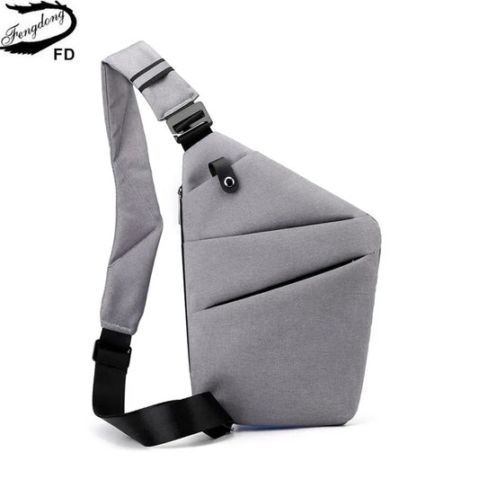 Fengdong Men’s Ultra-Thin Anti-Theft Sling Bag – Mini Crossbody Travel & Sports Chest Bag