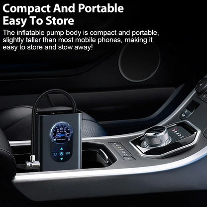 🔋 Portable Wireless Air Pump – Electric Tire Inflator with Barometer