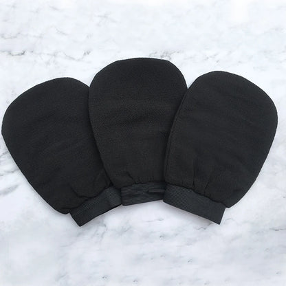 🛁 Black Exfoliating Bath Towel Glove – Double-Sided, Medium Sand Texture