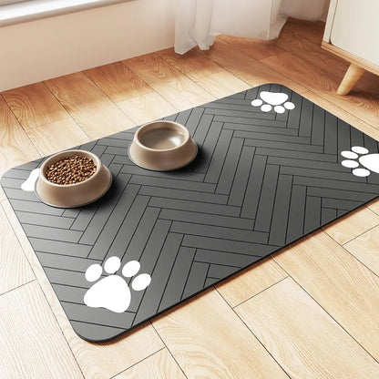 🐾 Pet Feeding Mat – Absorbent Waterproof Placemat for Dog & Cat Bowls