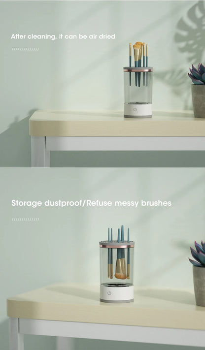 💄 USB Electric Makeup Brush Cleaner – 3-in-1 Portable Washer, Dryer & Drying Rack