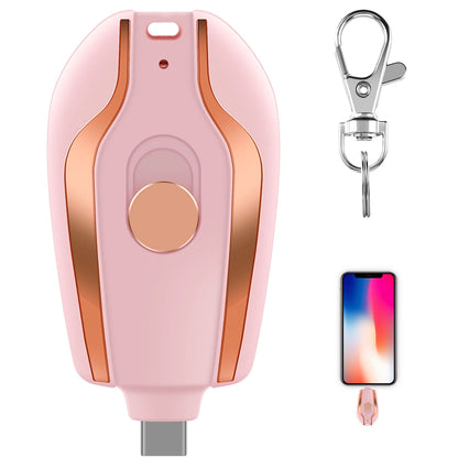 ⚡🔑Android-Compatible 1500mAh Keychain Charger | Durable, Compact Type-C Emergency Power