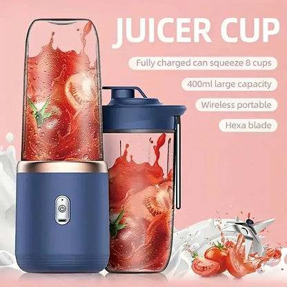 🍓 Portable USB Rechargeable Juicer Set – Mini Blender with 2 Cups