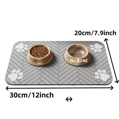 🐾 Pet Feeding Mat – Absorbent Waterproof Placemat for Dog & Cat Bowls