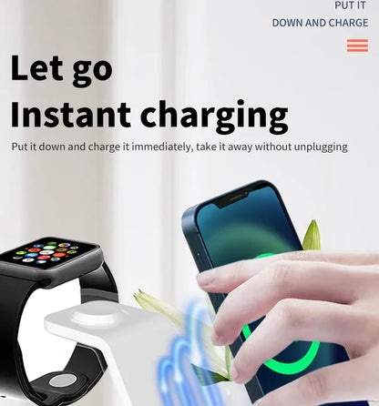 ⚡ 30W 3-in-1 Wireless Charging Stand – Fast Charger Dock for iPhone, Apple Watch & AirPods Pro