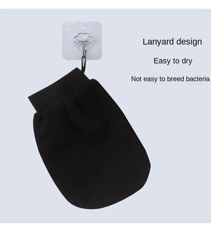 🛁 Black Exfoliating Bath Towel Glove – Double-Sided, Medium Sand Texture