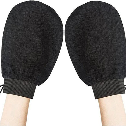 🛁 Black Exfoliating Bath Towel Glove – Double-Sided, Medium Sand Texture