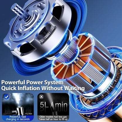 🔋 Portable Wireless Air Pump – Electric Tire Inflator with Barometer